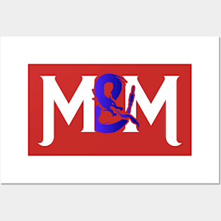 M&M Blue White Logo Posters and Art